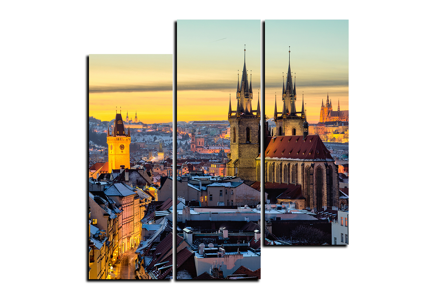 Obraz na plátně - Panoramatický pohled na starú Prahu - čtverec Obraz na plátně - Panoramatický pohled na starú Prahu - čtverec